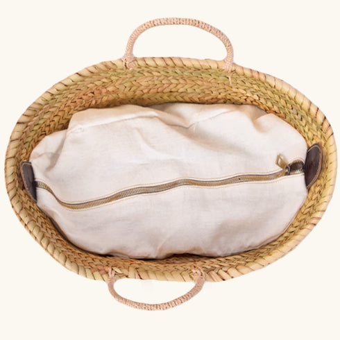 Handcrafted Woven Straw Bag with US Flag – Stylish & Patriotic Tote